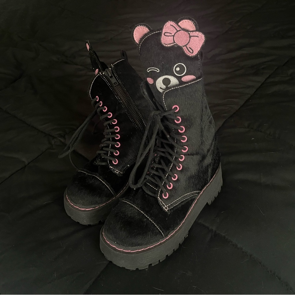 DK Mohair Bear Combat Boots
